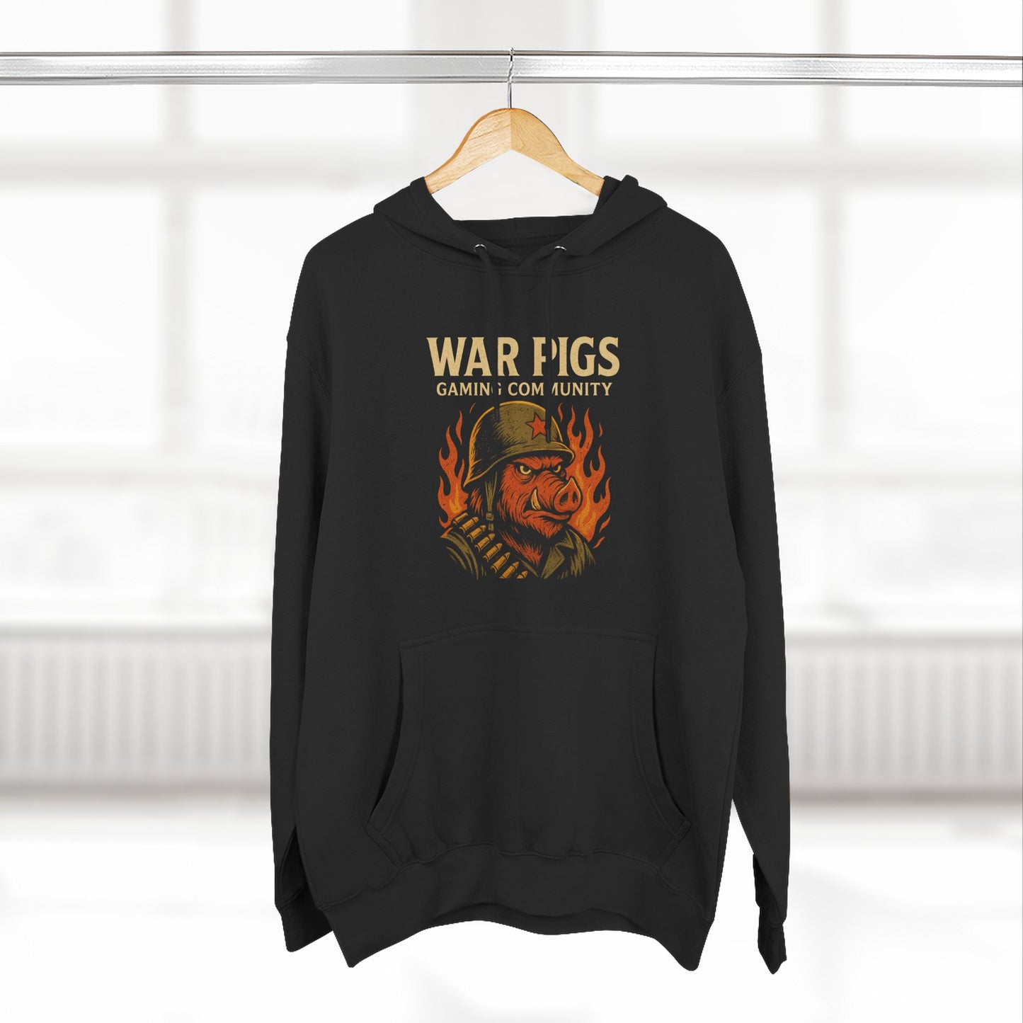 War Pigs Fleece Hoodie for Gamers, Cozy Gaming Sweatshirt, Casual Wear, Perfect Gift for Esports Fans, Stylish Hoodie