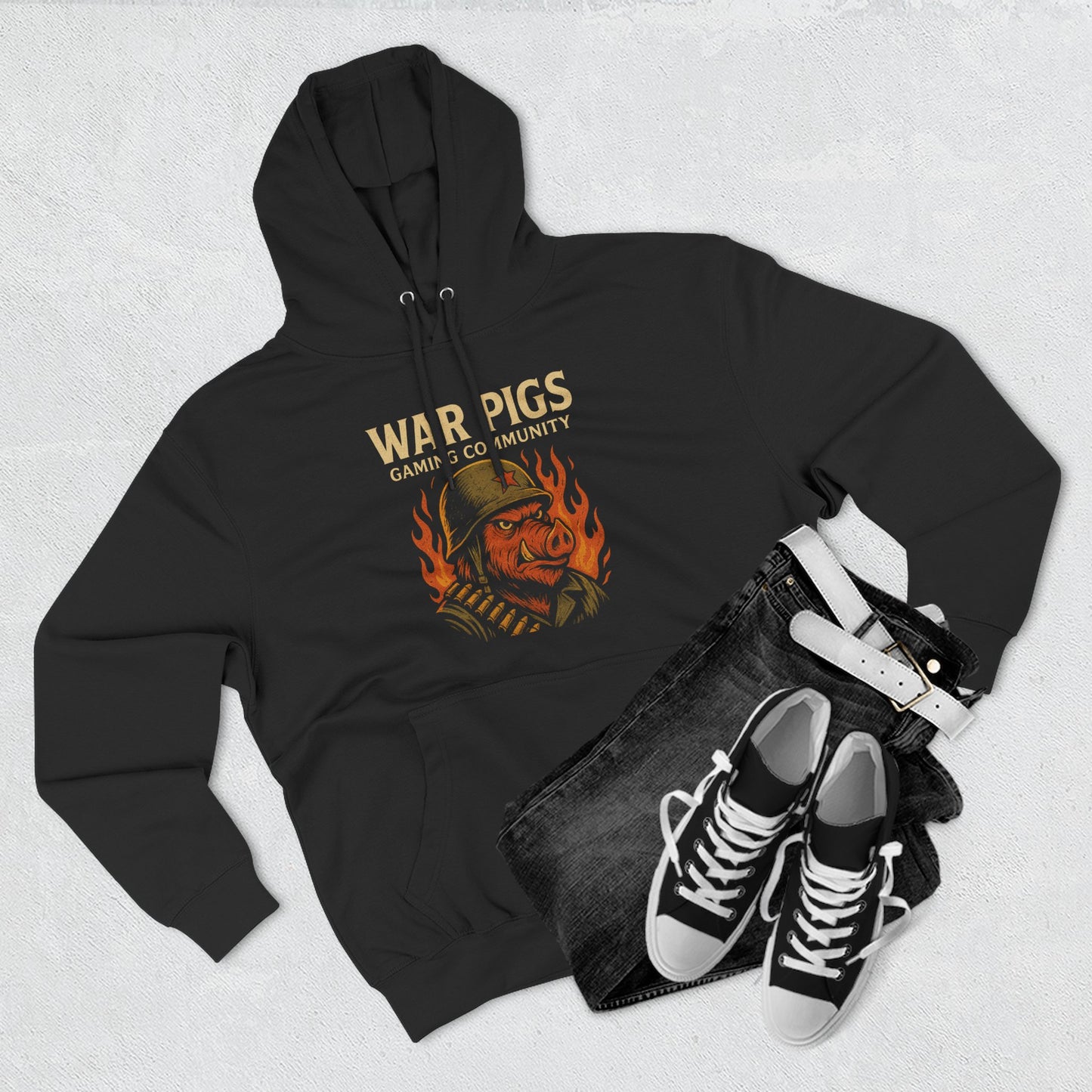 War Pigs Fleece Hoodie for Gamers, Cozy Gaming Sweatshirt, Casual Wear, Perfect Gift for Esports Fans, Stylish Hoodie